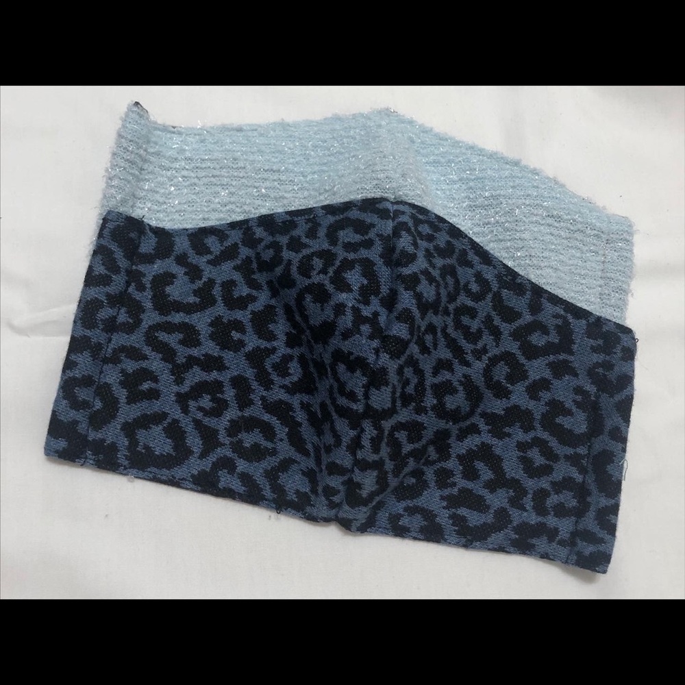 Blue cheetah and glitter blue face masks